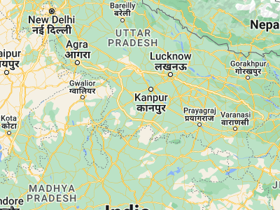 Map showing location of Kurāra (25.98081, 79.98948)