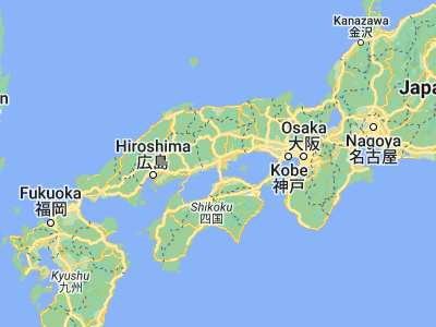 Map showing location of Kurashiki (34.58333, 133.76667)