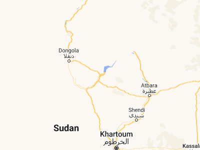 Map showing location of Kuraymah (18.55, 31.85)
