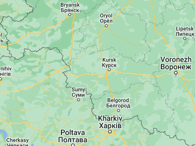 Map showing location of Kurchatov (51.6601, 35.6521)