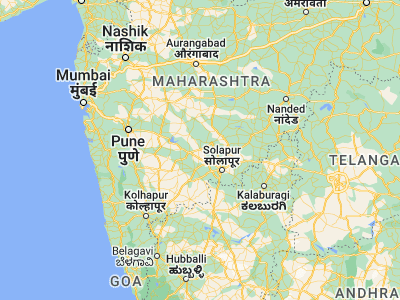 Map showing location of Kurduvādi (18.08333, 75.43333)