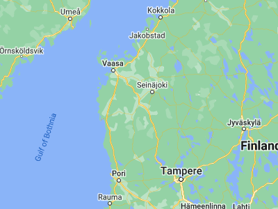 Map showing location of Kurikka (62.61667, 22.41667)
