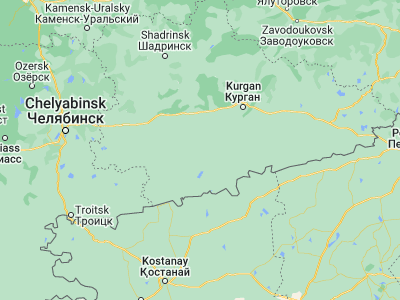 Map showing location of Kurtamysh (54.91028, 64.43194)