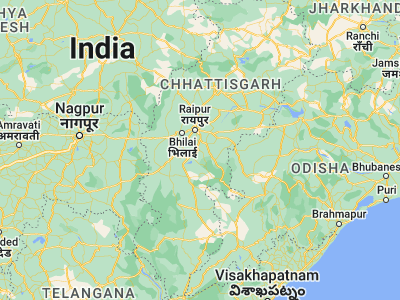 Map showing location of Kurud (20.83222, 81.72139)