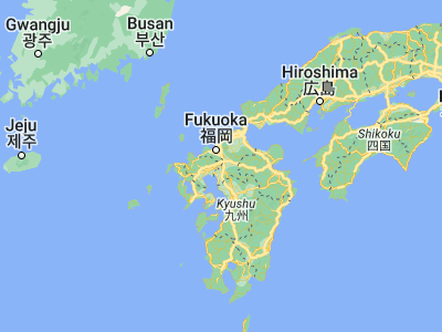 Map showing location of Kurume (33.31667, 130.51667)