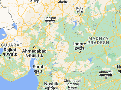 Map showing location of Kushālgarh (23.19899, 74.45074)