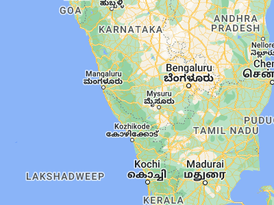Map showing location of Kushālnagar (12.45795, 75.95904)