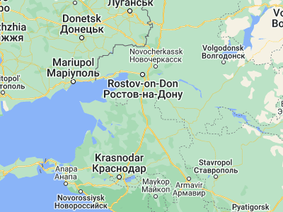 Map showing location of Kushchëvskaya (46.5599, 39.6321)