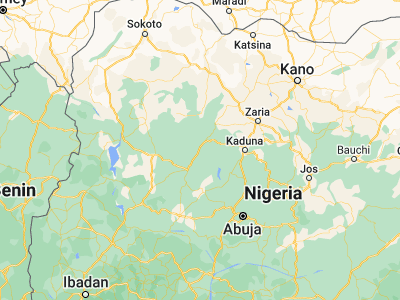 Map showing location of Kusheriki (10.53283, 6.44222)