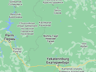 Map showing location of Kushva (58.29056, 59.75917)