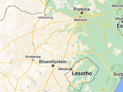 Map showing location of Kutloanong (-27.83333, 26.75)