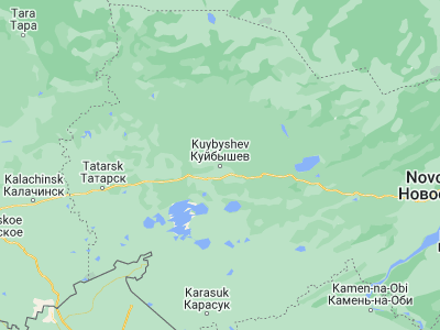 Map showing location of Kuybyshev (55.44753, 78.32181)