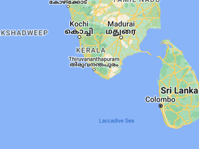 Map showing location of Kuzhithurai (8.31792, 77.19192)