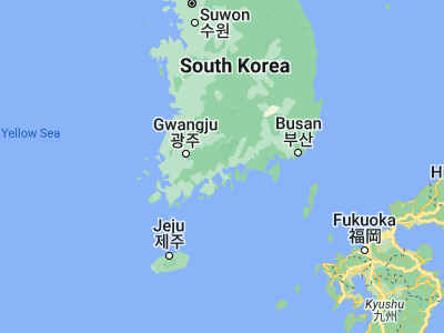 Map showing location of Kwangyang (34.97528, 127.58917)