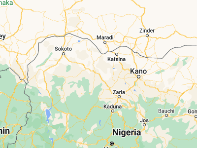Map showing location of Kwatarkwashi (12.14082, 6.82196)