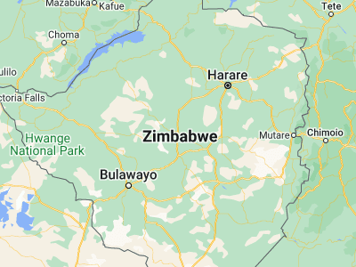 Map showing location of Kwekwe (-18.9281, 29.81486)