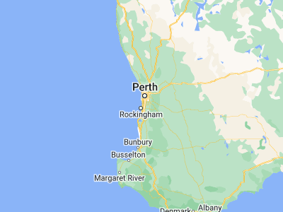 Map showing location of Kwinana (-32.23013, 115.78128)