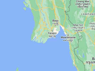 Map showing location of Kyaiklat (16.43333, 95.73333)