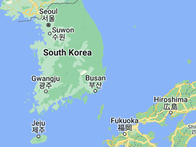 Map showing location of Kyonju (35.84278, 129.21167)