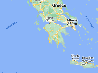 Map showing location of Kyparissía (37.25111, 21.67361)
