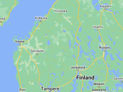 Map showing location of Kyyjärvi (63.03333, 24.56667)