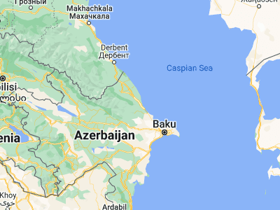 Map showing location of Kyzyl-Burun (41.07762, 49.11226)