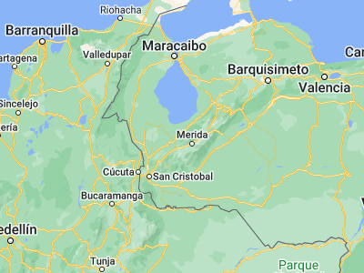 Map showing location of La Azulita (8.71314, -71.44417)