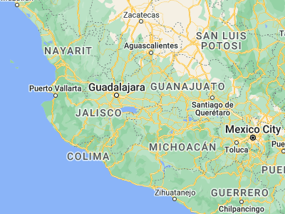 Map showing location of La Barca (20.29028, -102.54565)