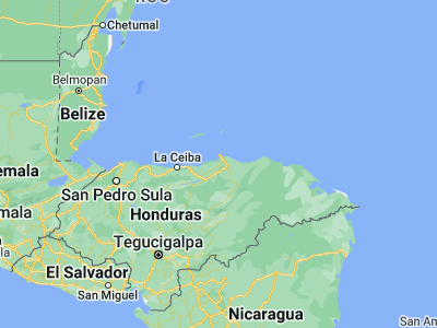 Map showing location of La Brea (15.8, -85.96667)
