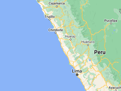 Map showing location of La Caleta Culebras (-9.94889, -78.22528)