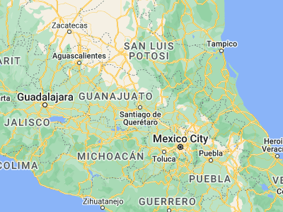 Map showing location of La Cañada (20.60811, -100.33143)