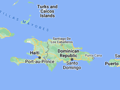 Map showing location of La Canela (19.47341, -70.81629)