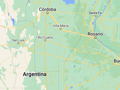 Map showing location of La Carlota (-33.41993, -63.29769)
