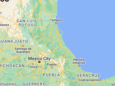 Map showing location of La Ceiba (20.76667, -97.76667)