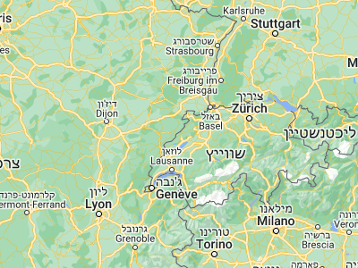 Map showing location of La Chaux-de-Fonds (47.09993, 6.82586)