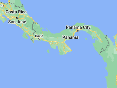 Map showing location of La Colorada (8.01667, -80.98333)
