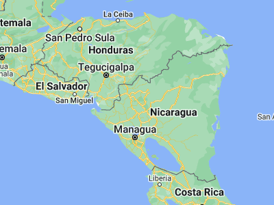 Map showing location of La Concordia (13.19528, -86.16674)