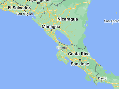Map showing location of La Cruz (11.07377, -85.63272)