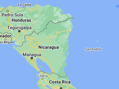 Map showing location of La Cruz de Río Grande (13.1129, -84.18588)