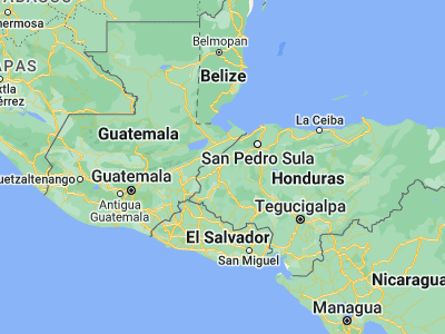 Map showing location of La Entrada (15.05, -88.73333)