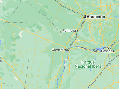 Map showing location of La Escondida (-27.10724, -59.44784)