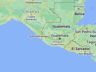 Map showing location of La Esperanza (14.86667, -91.56667)