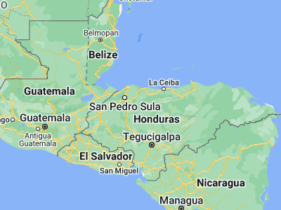 Map showing location of La Estancia (15.28333, -87.55)