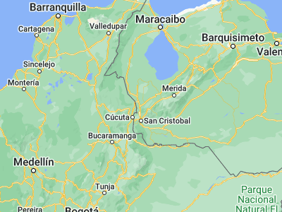 Map showing location of La Fría (8.22027, -72.2439)