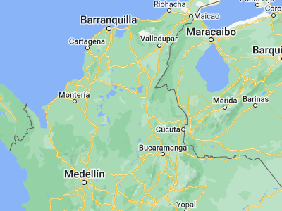 Map showing location of La Gloria (8.61868, -73.80265)