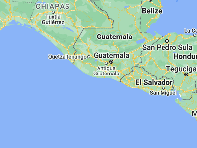 Map showing location of La Gomera (14.08333, -91.05)