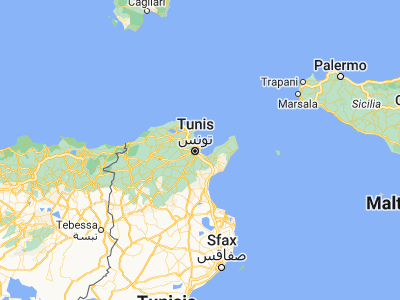 Map showing location of La Goulette (36.81806, 10.305)