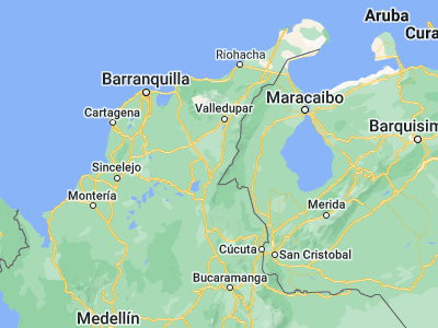 Map showing location of La Jagua de Ibirico (9.56228, -73.33405)