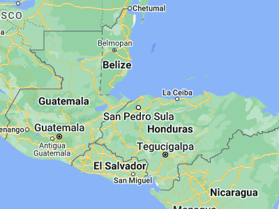 Map showing location of La Jutosa (15.63333, -88)