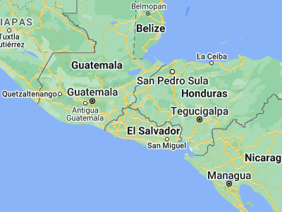 Map showing location of La Labor (14.48333, -89)